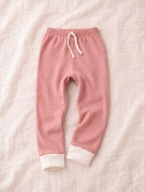 Childhoods Mauvewood Ribbed Modal Joggers 8/9 USA Made Buttery Soft Pink Lounge